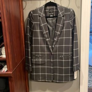 Trouvé grey charcoal double grid blazer